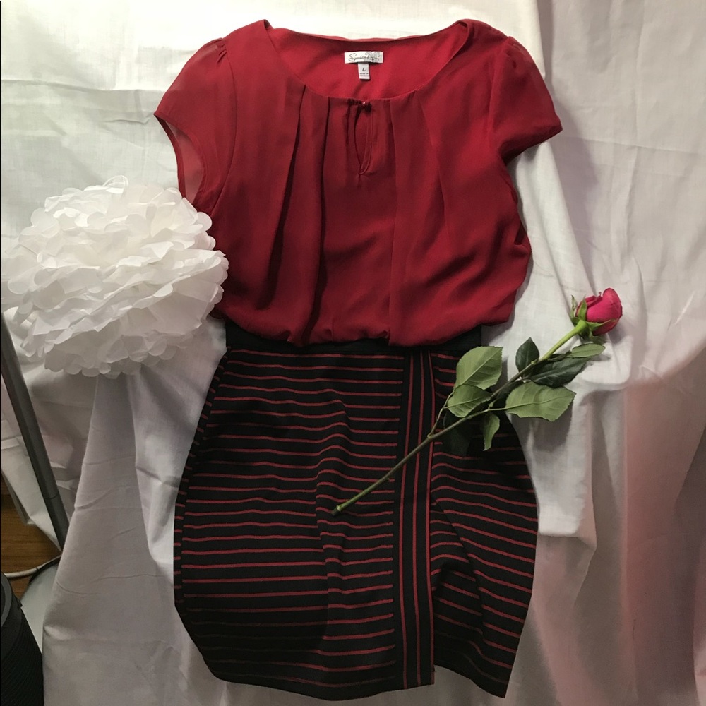 Formal Red and Black Dress